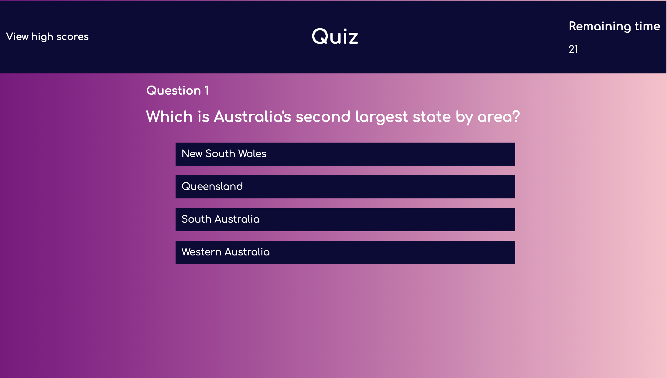 Coding quiz site